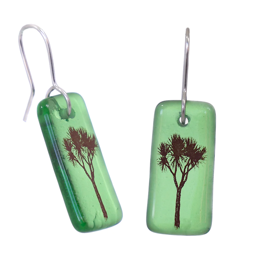 Glass Cabbage Tree Earrings
