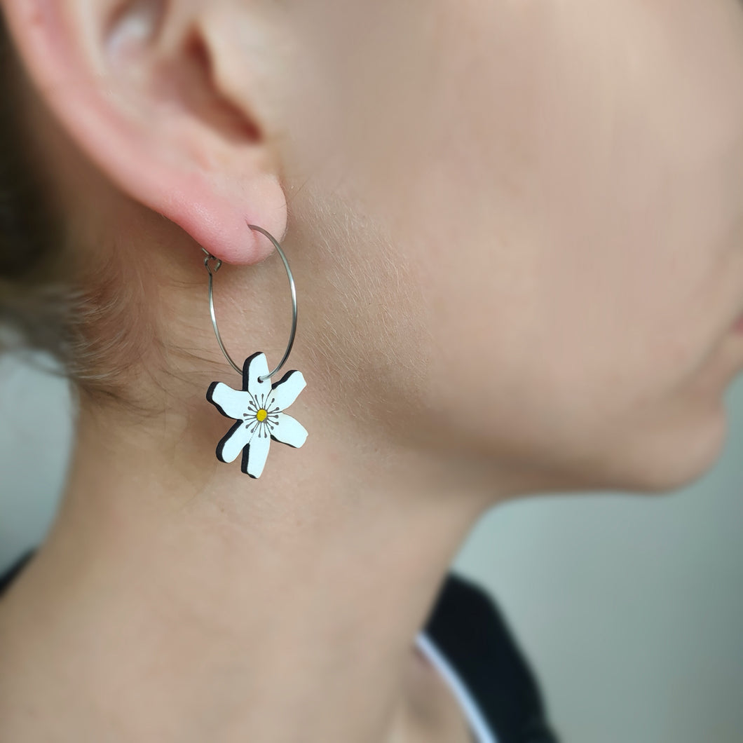 Puawānanga/White Clematis Earrings