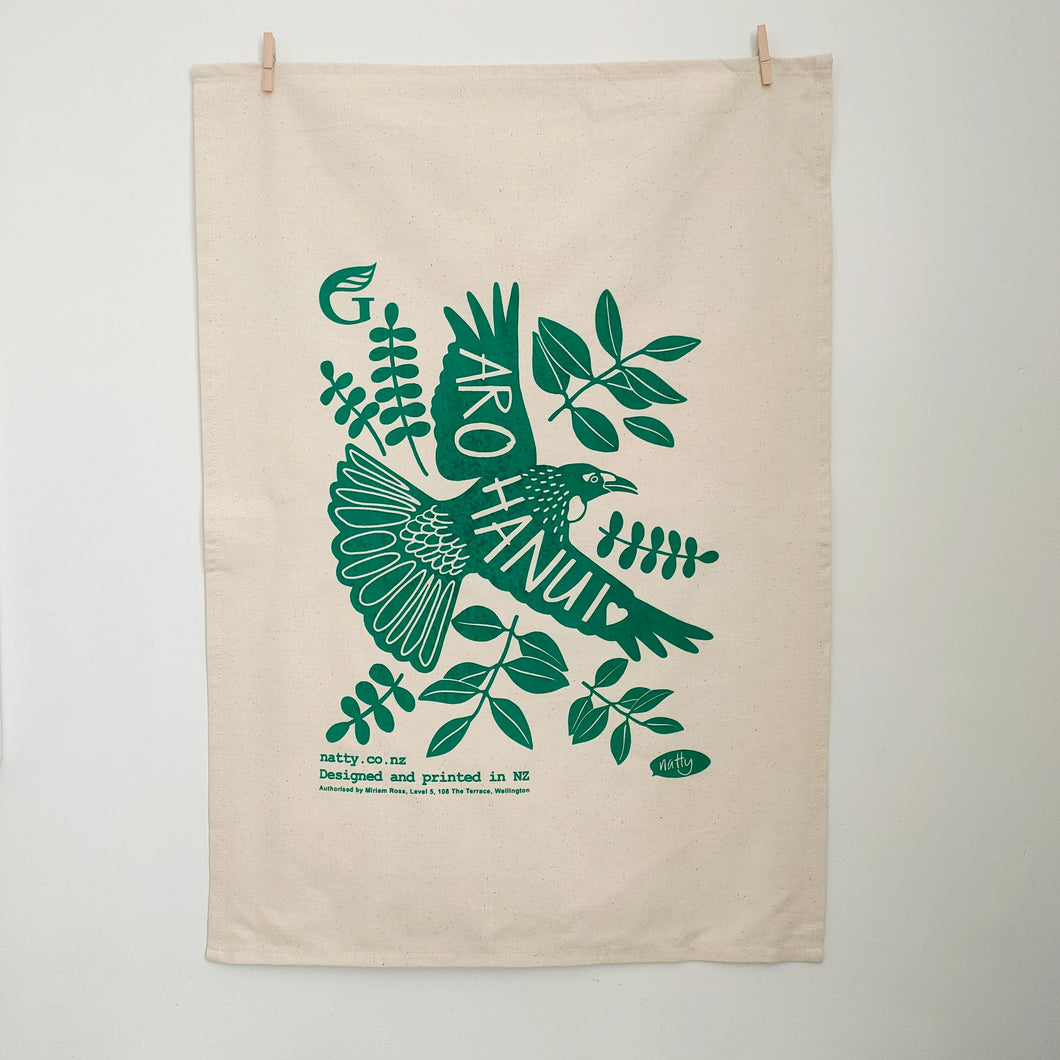 Arohanui Cotton Tui Tea Towel